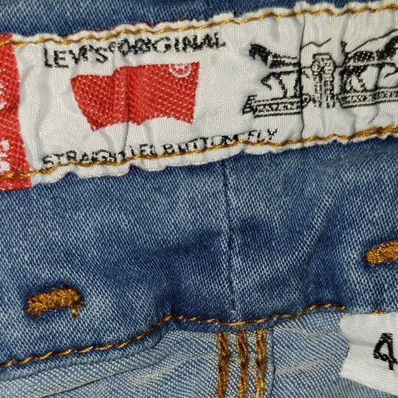 Levi's Original Straight Leg Button Fly Blue Jeans Women's Size 1X - Pre-Owned - Picture 3 of 5